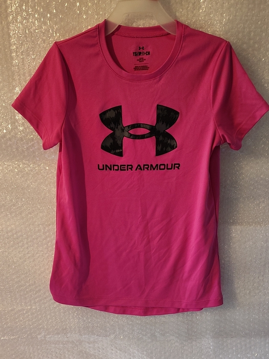 Under Armour Other - Under Armour Size (YS) Youth Small Pink Short Sleeve Graphic Active T Shirt